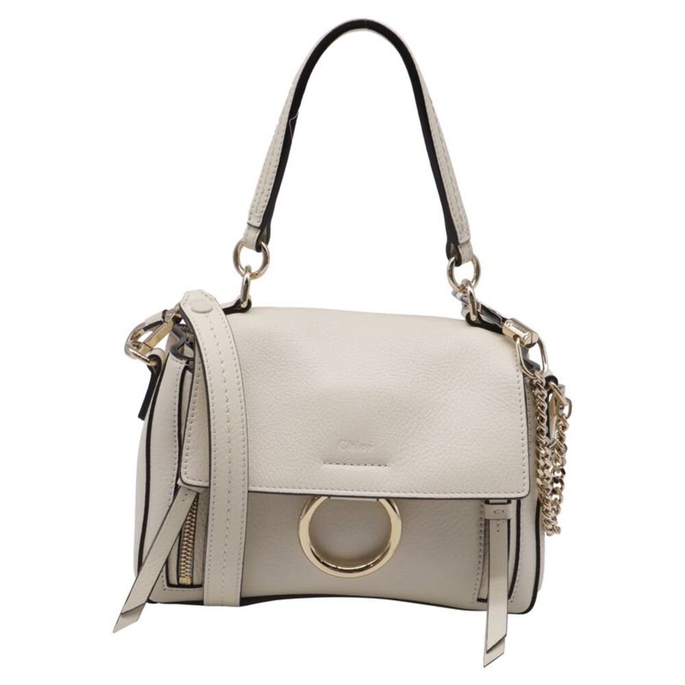 Chloé Mini Faye Day Shoulder Bag in White Leather